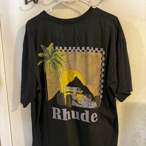 Rhude Men’s Black Moonlight Tropics Logo T-Shirt Size M